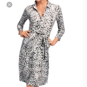 CAbi Animal Print Knit Jersey Shirt Midi Summer Dress Flowy & Comfy Size XS